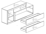 Fano 1 Door 2 Drawer 160cm Lead and Concrete Grey TV Stand - FurniComp