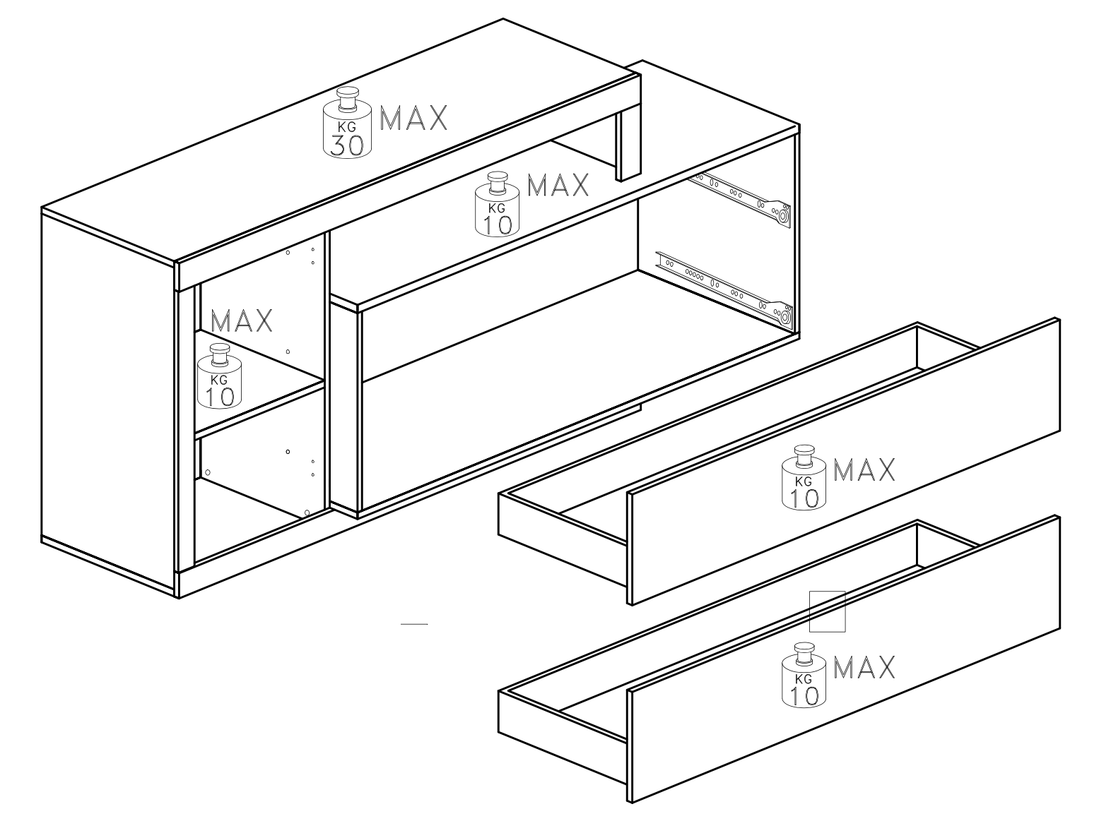 Fano 1 Door 2 Drawer 160cm Lead and Concrete Grey TV Stand - FurniComp