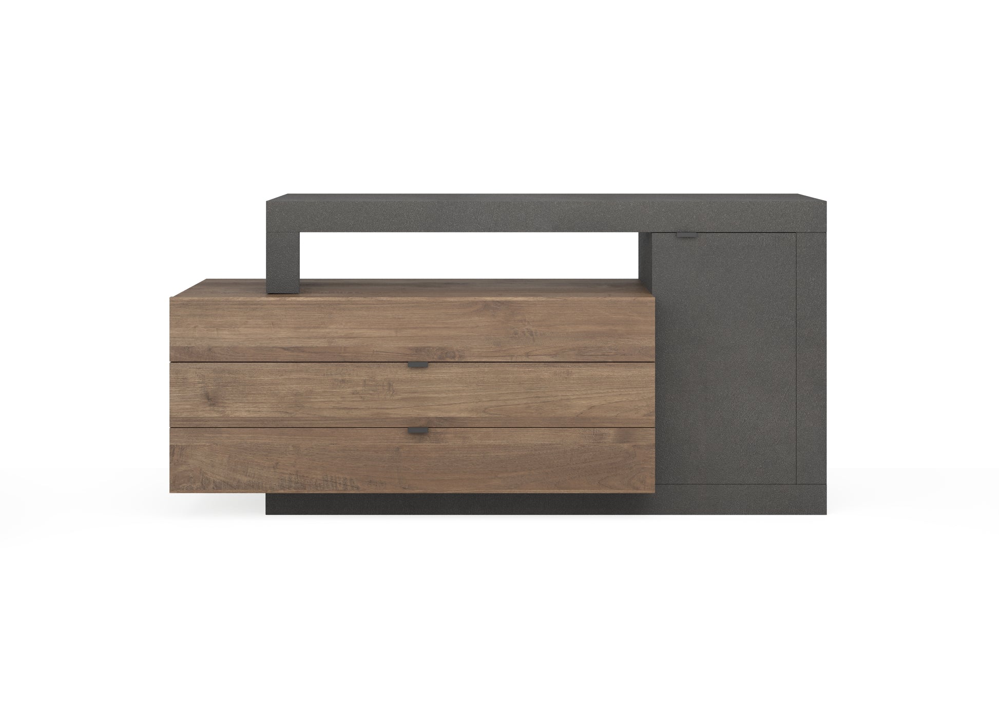 Fano 1 Door 3 Drawer 160cm Grey and Mercure Oak Sideboard - FurniComp