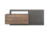 Fano 2 Door 3 Drawer 200cm Grey and Mercure Oak Sideboard - FurniComp