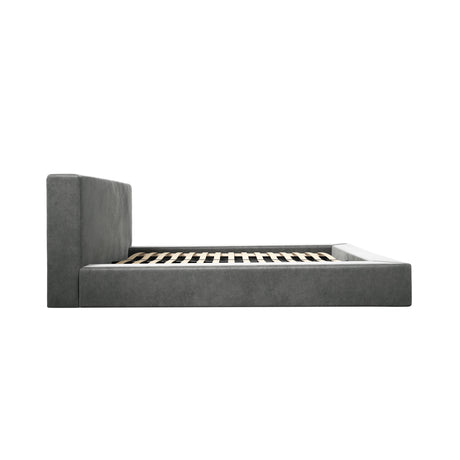 Flora Grey Fabric Bed Frame - FurniComp