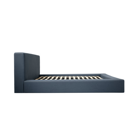 Flora Ink Blue Fabric Bed Frame - FurniComp