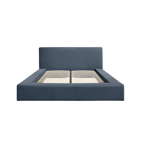 Flora Ink Blue Fabric Bed Frame - FurniComp