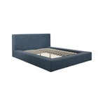 Flora Ink Blue Fabric Bed Frame - FurniComp