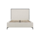 Francisco Cream Velvet Fabric Bed Frame - FurniComp