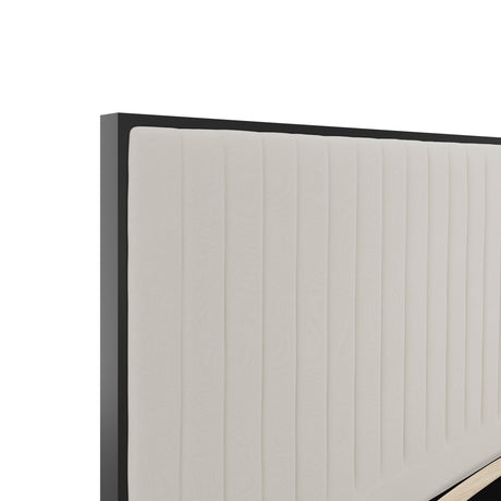 Francisco Cream Velvet Fabric Bed Frame - FurniComp