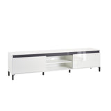 Cancun 2 Door 200cm White Gloss and Anthracite TV Stand - FurniComp