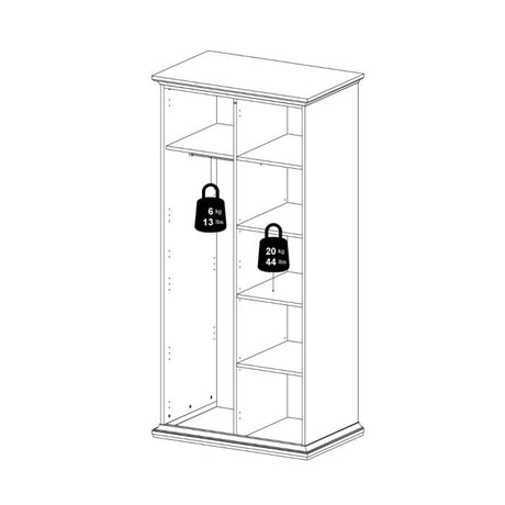 Geneva 100cm 2 Door Wardrobe-Cashmere - FurniComp