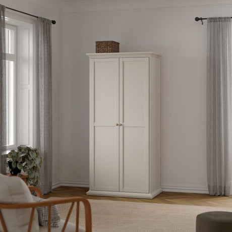 Geneva 100cm 2 Door Wardrobe-Cashmere - FurniComp