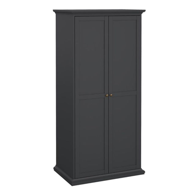 Geneva 100cm 2 Door Wardrobe-Grey - FurniComp