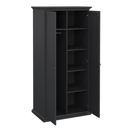 Geneva 100cm 2 Door Wardrobe-Grey - FurniComp