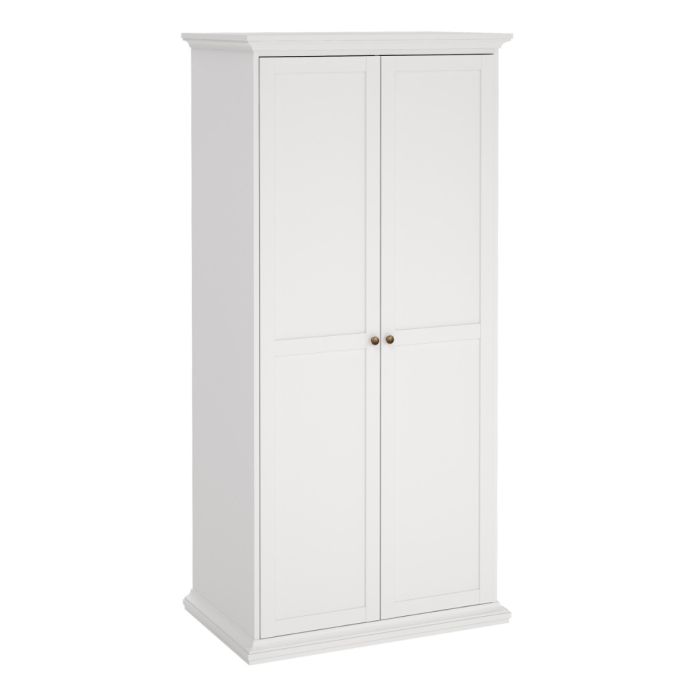 Geneva 100cm 2 Door Wardrobe-White - FurniComp