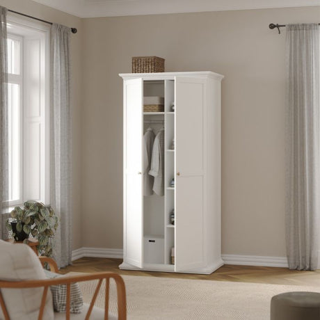 Geneva 100cm 2 Door Wardrobe-White - FurniComp