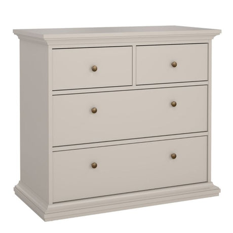 Geneva 100cm 4 Drawer Chest of Drawer-Cashmere - FurniComp