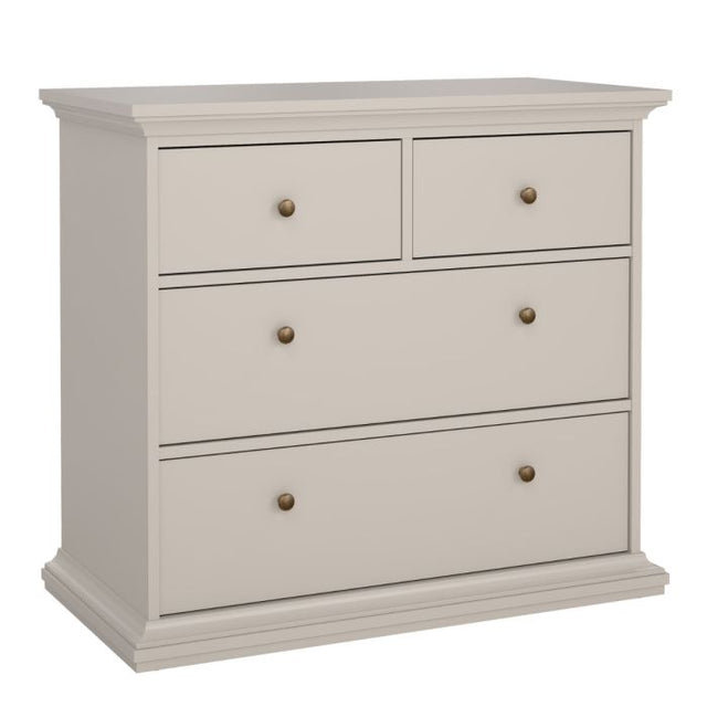 Geneva 100cm 4 Drawer Chest of Drawer-Cashmere - FurniComp