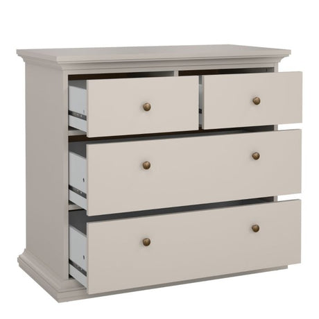 Geneva 100cm 4 Drawer Chest of Drawer-Cashmere - FurniComp