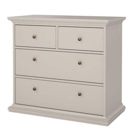Geneva 100cm 4 Drawer Chest of Drawer-Cashmere - FurniComp