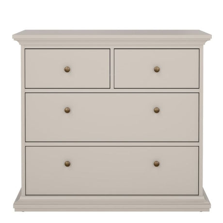 Geneva 100cm 4 Drawer Chest of Drawer-Cashmere - FurniComp