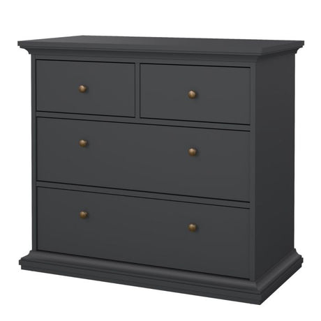Geneva 100cm 4 Drawer Chest of Drawer-Grey - FurniComp
