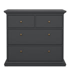 Geneva 100cm 4 Drawer Chest of Drawer-Grey - FurniComp