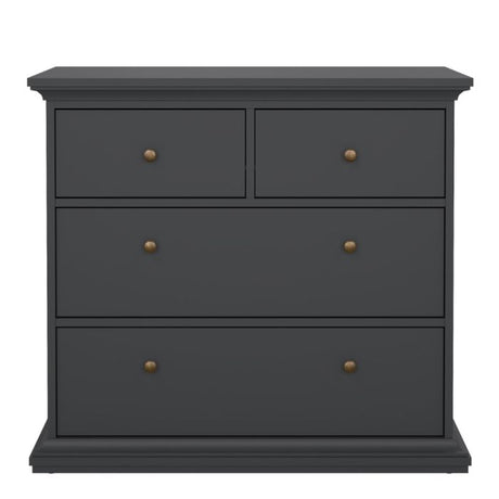 Geneva 100cm 4 Drawer Chest of Drawer-Grey - FurniComp