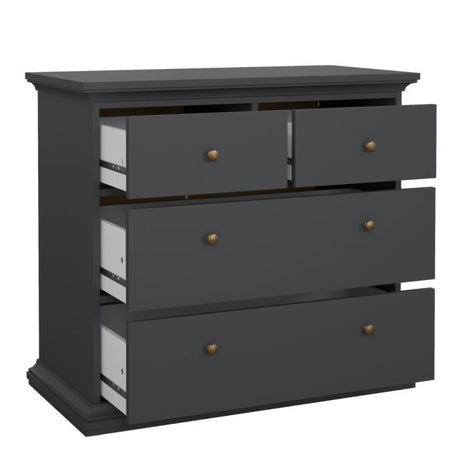 Geneva 100cm 4 Drawer Chest of Drawer-Grey - FurniComp