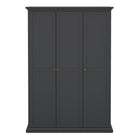 Geneva 140cm 3 Door Wardrobe-Grey - FurniComp