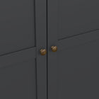 Geneva 140cm 3 Door Wardrobe-Grey - FurniComp
