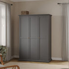 Geneva 140cm 3 Door Wardrobe-Grey - FurniComp
