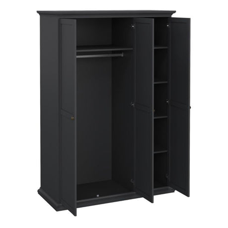 Geneva 140cm 3 Door Wardrobe-Grey - FurniComp