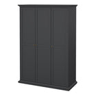 Geneva 140cm 3 Door Wardrobe-Grey - FurniComp