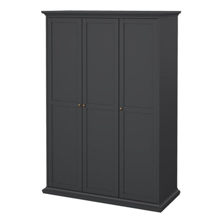 Geneva 140cm 3 Door Wardrobe-Grey - FurniComp
