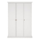 Geneva 140cm 3 Door Wardrobe-White - FurniComp