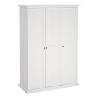 Geneva 140cm 3 Door Wardrobe-White - FurniComp