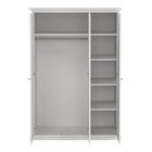Geneva 140cm 3 Door Wardrobe-White - FurniComp
