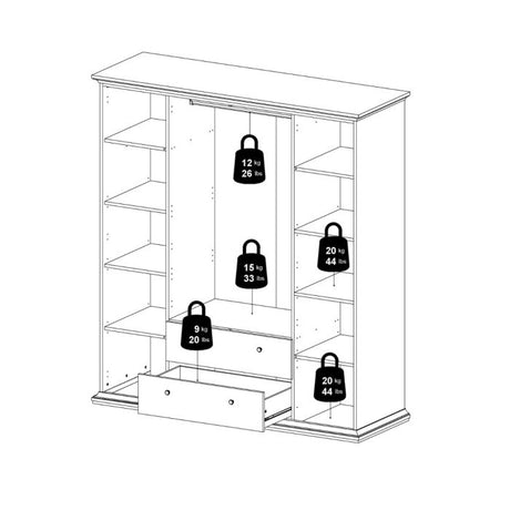 Geneva 180cm 4 Door 2 Drawer Wardrobe-Grey - FurniComp