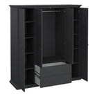 Geneva 180cm 4 Door 2 Drawer Wardrobe-Grey - FurniComp