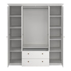 Geneva 180cm 4 Door 2 Drawer Wardrobe-White - FurniComp