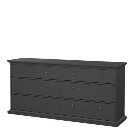 Geneva 180cm Wide 8 Drawer Chest of Drawer-Grey - FurniComp