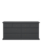 Geneva 180cm Wide 8 Drawer Chest of Drawer-Grey - FurniComp