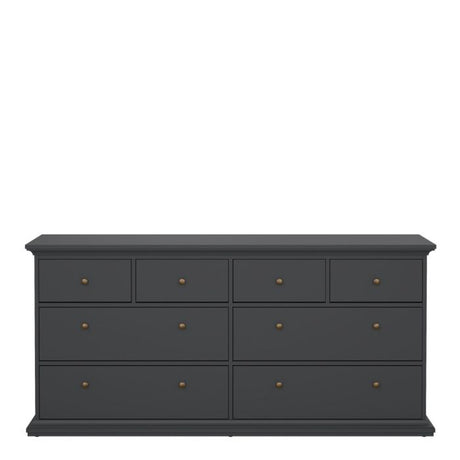 Geneva 180cm Wide 8 Drawer Chest of Drawer-Grey - FurniComp