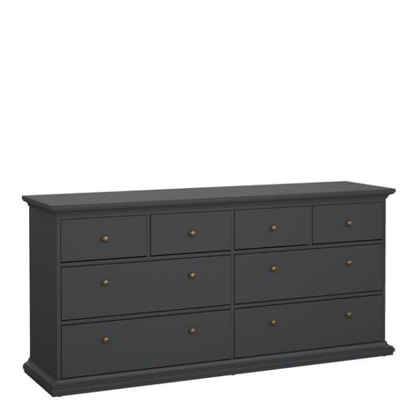 Geneva 180cm Wide 8 Drawer Chest of Drawer-Grey - FurniComp
