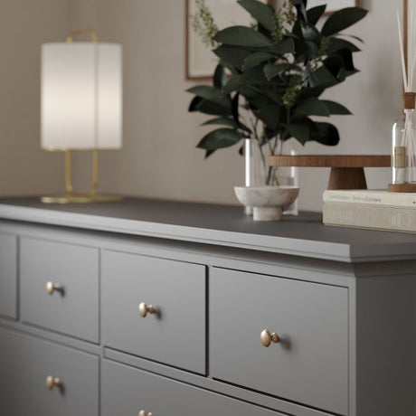 Geneva 180cm Wide 8 Drawer Chest of Drawer-Grey - FurniComp