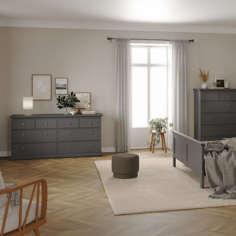 Geneva 180cm Wide 8 Drawer Chest of Drawer-Grey - FurniComp