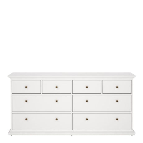 Geneva 180cm Wide 8 Drawer Chest of Drawer-White - FurniComp