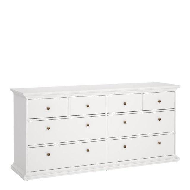 Geneva 180cm Wide 8 Drawer Chest of Drawer-White - FurniComp