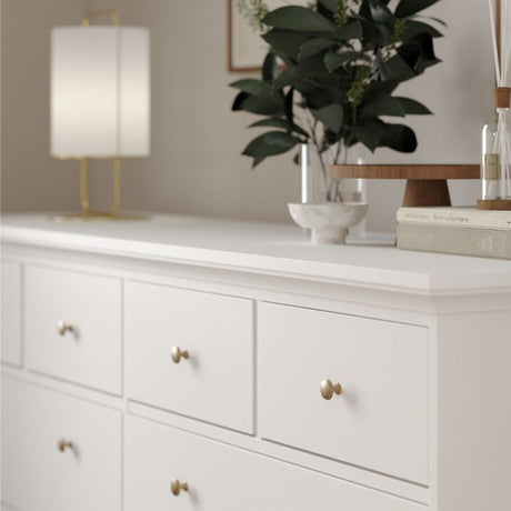 Geneva 180cm Wide 8 Drawer Chest of Drawer-White - FurniComp