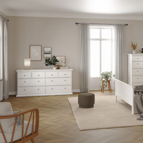 Geneva 180cm Wide 8 Drawer Chest of Drawer-White - FurniComp