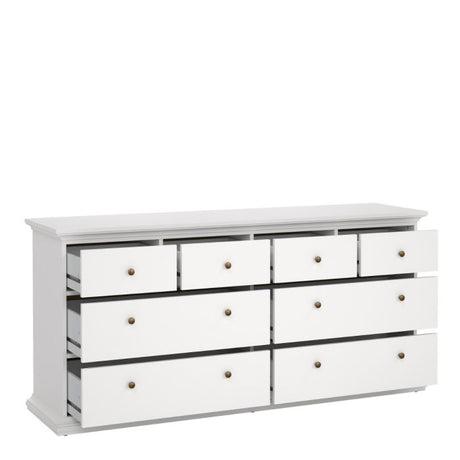Geneva 180cm Wide 8 Drawer Chest of Drawer-White - FurniComp
