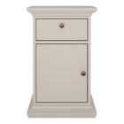 Geneva 1 Door 1 Drawer Bedside Table-Cashmere - FurniComp